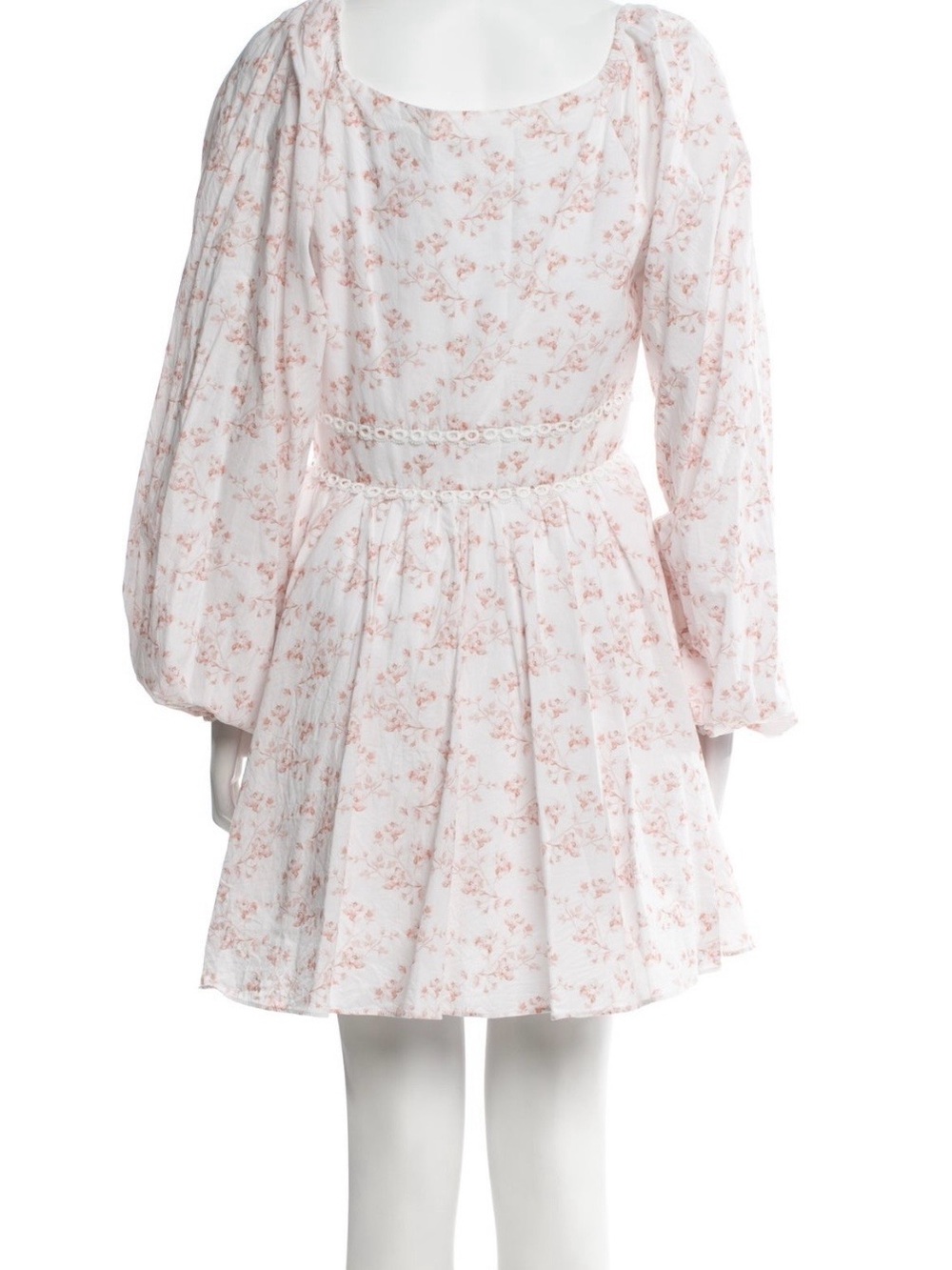 CAROLINE CONSTAS Blakely Floral Cotton Mini Dress Blush Watercolor Floral - Picture 3 of 6